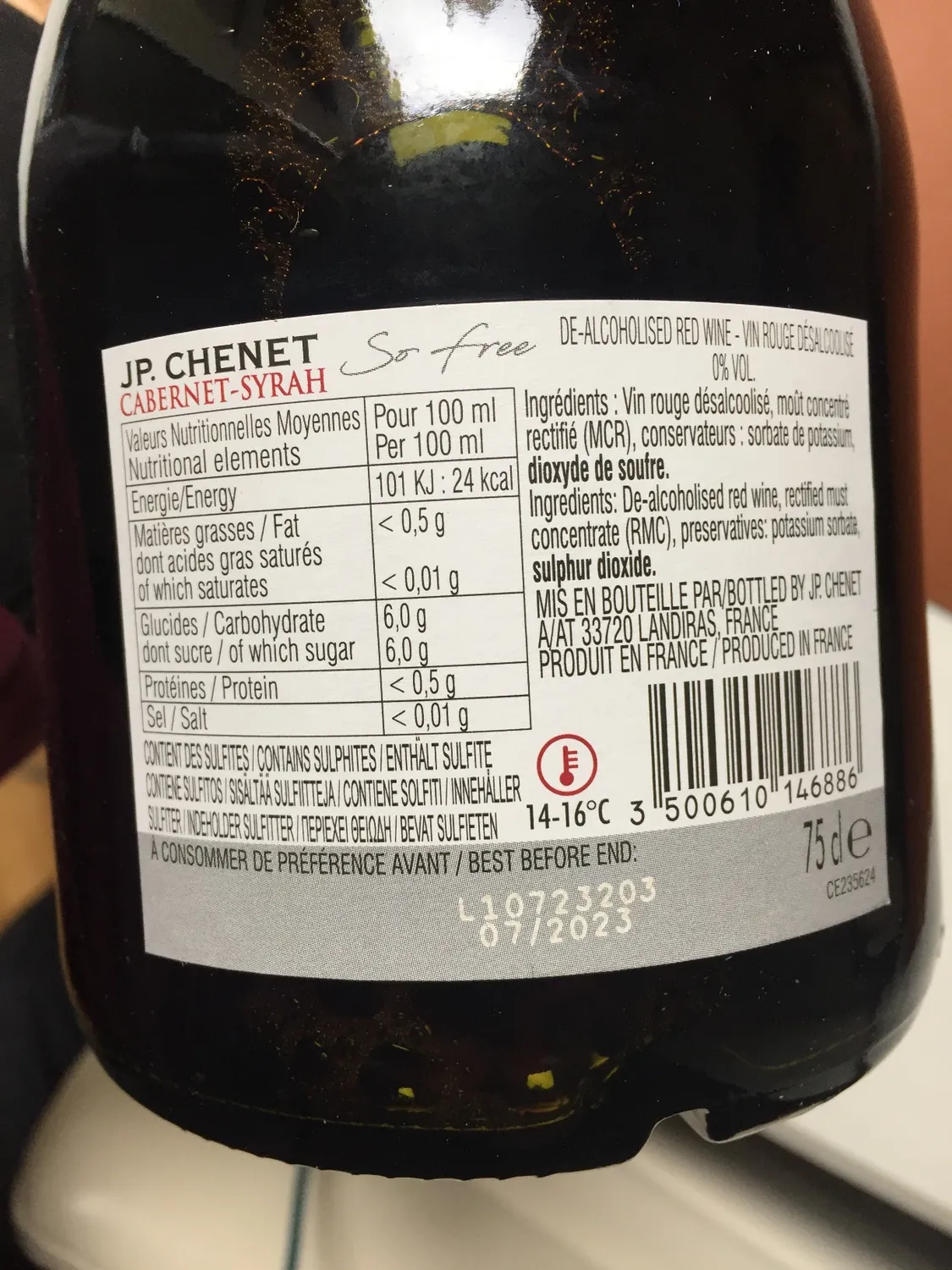 J.P. Chenet Free Cabernet Syrah Rotwein alkoholfrei 6x0,75L