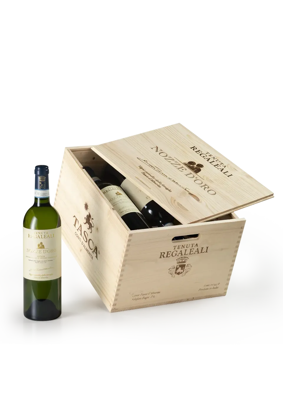 Tasca Nozze d'Oro 2024 Weißwein Holzkiste 6x0,75l trocken