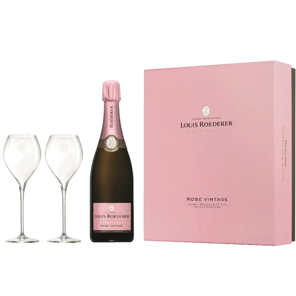 Louis Roederer Rosé Vintage Champagner 0,75 l brut Gläser-Set