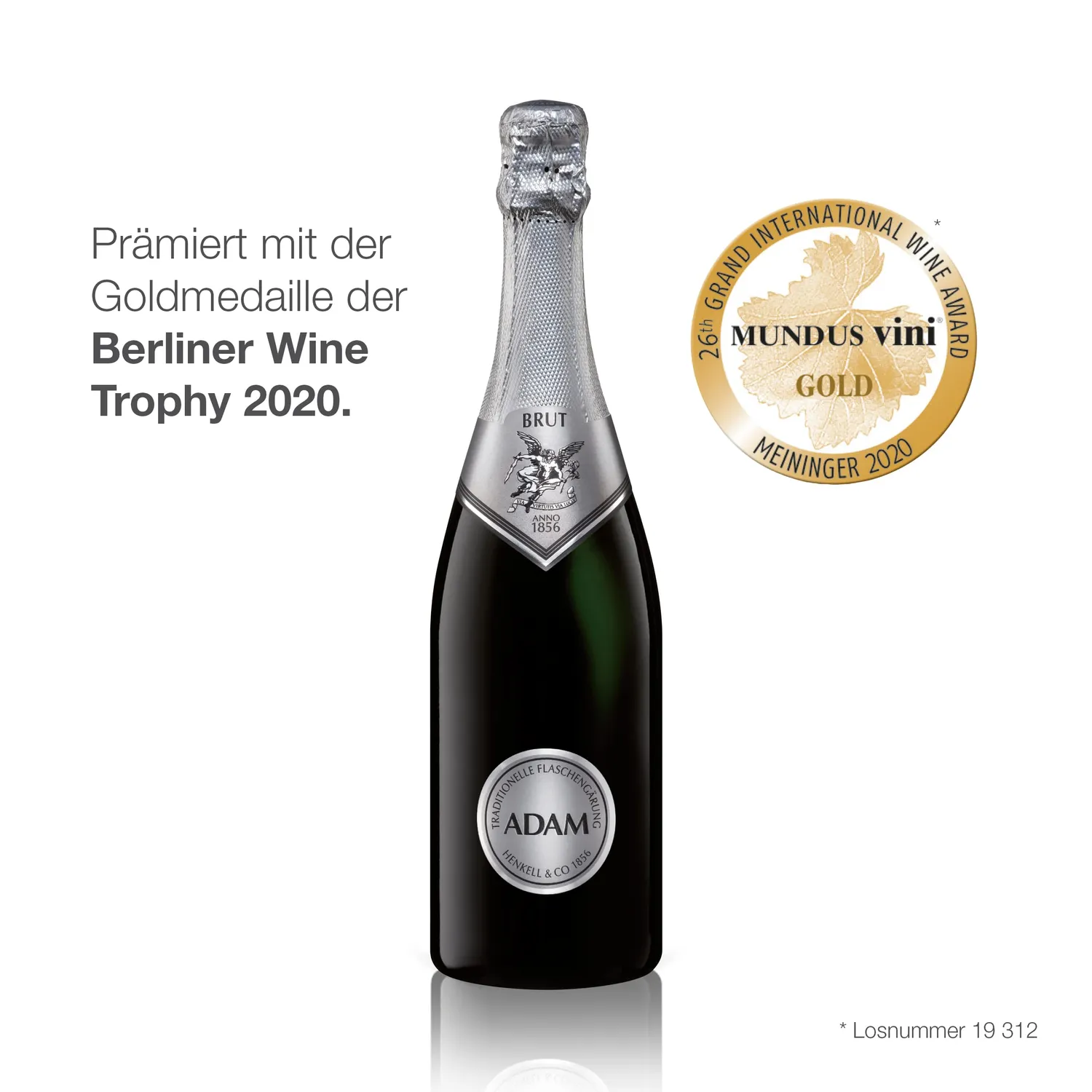 Henkell Adam Chardonnay Brut Sekt 0,75 l cremig