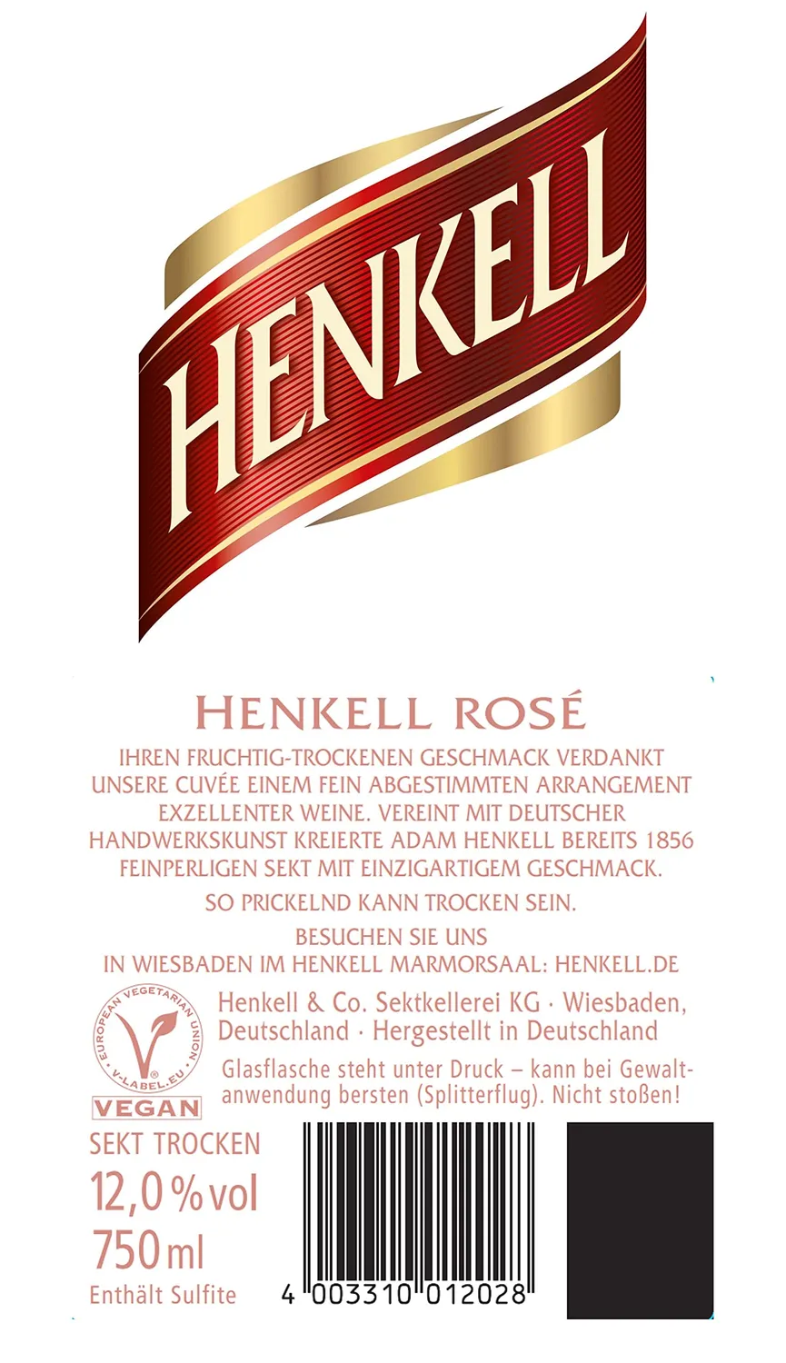 Henkell Rosé Trocken Sekt 0,75 l vegan beerig