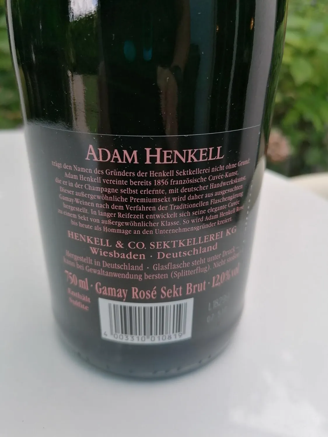 Henkell Adam Rosé Brut Sekt 0,75 l Gamay