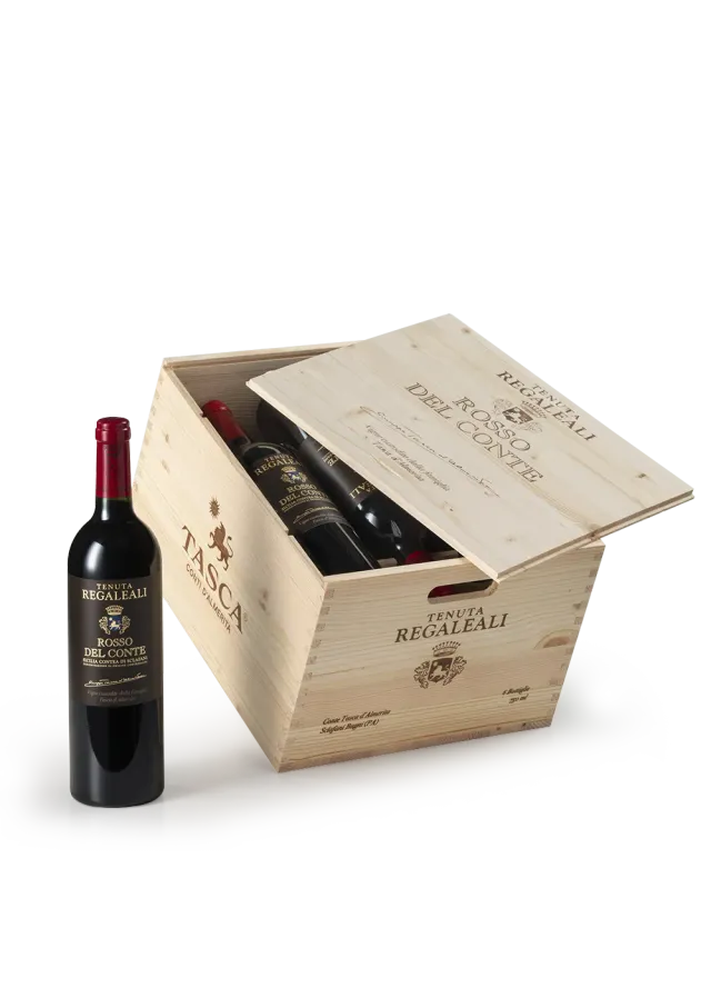 Tasca Rosso del Conte 2019 Rotwein Holzkiste 6x0,75l