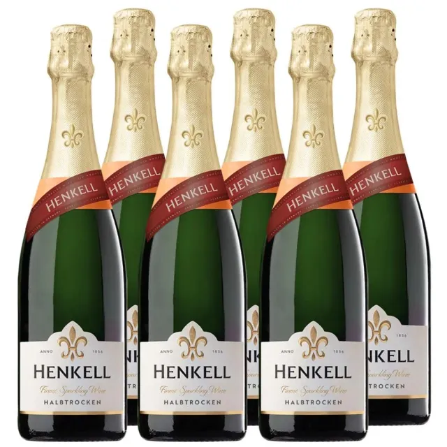 Henkell Halbtrocken Sekt 6 x 0,75 l Chardonnay-Cuvée mild